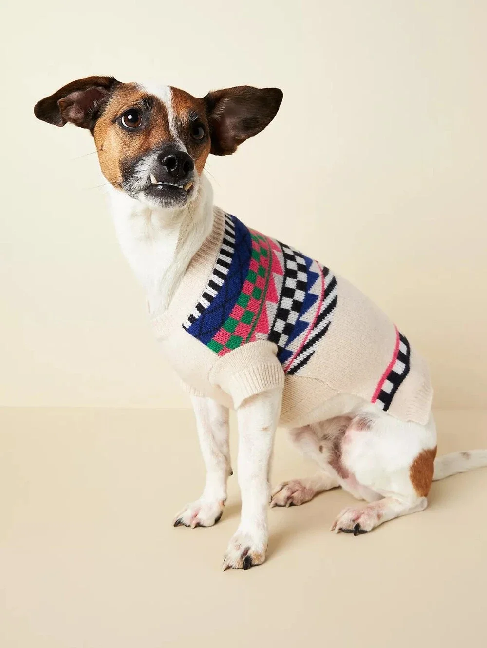 WARE OF THE DOG Fairisle Merino Wool Dog Sweater Size 3 - 15